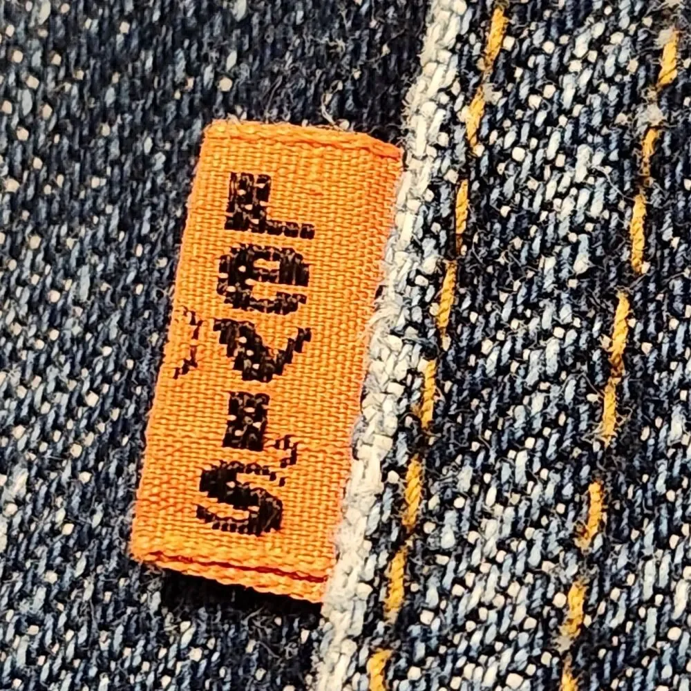 Vintage 70s Levi's 563 Orange Tab Flare Leg Talon Brass Zipper Jeans Size 29x31
